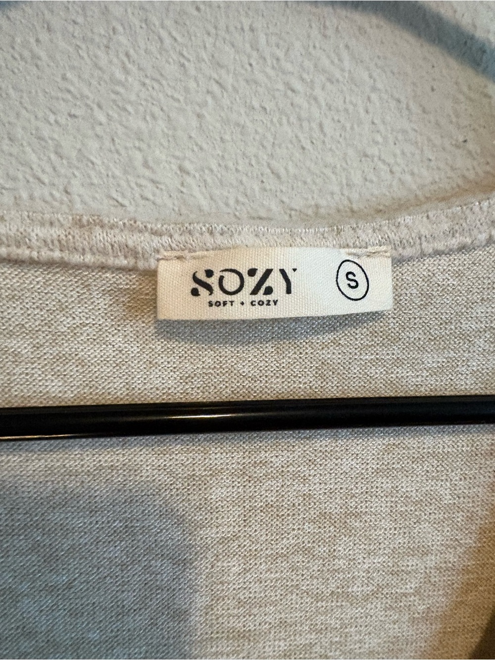 Sozy Women's Cream Wrap-Front Long Sleeve Top - Picture 2 of 3